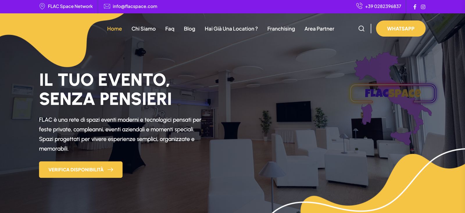 Franchising sale eventi: opportunità di business FLAC Space