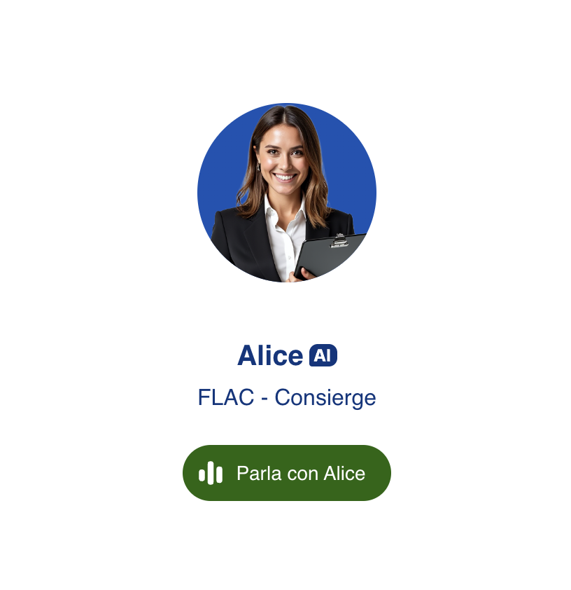 Assistente IA per sale eventi: parla con Alice di FLAC